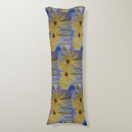 Summer Yellow Sunflower Lichaamskussen (Voorkant Verticaal)