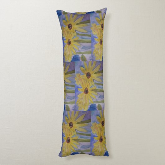 Summer Yellow Sunflower Lichaamskussen (Achterkant (Verticaal))