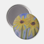 Summer Yellow Sunflower Magnet (Voorkant / Achterkant)