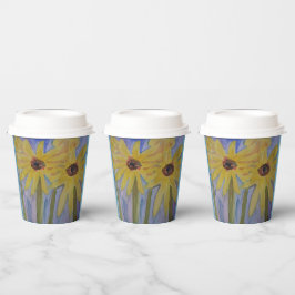 Summer Yellow Sunflower Paper Cup Papieren Bekers