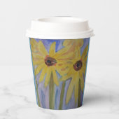 Summer Yellow Sunflower Paper Cup Papieren Bekers (Achterkant)