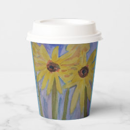 Summer Yellow Sunflower Paper Cup Papieren Bekers