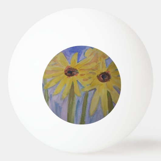 Summer Yellow Sunflower Ping Pong Ball (Voorkant)
