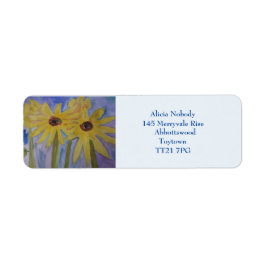 Summer Yellow Sunflower Return Address Label