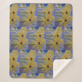 Summer Yellow Sunflower Sherpa Blanket Deken