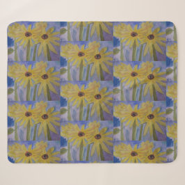 Summer Yellow Sunflower Sherpa Blanket Deken