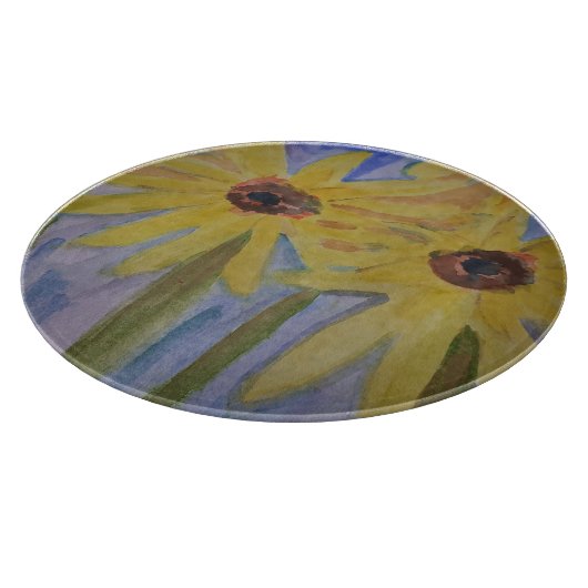 Summer Yellow Sunflower Snijplank (Hoek)