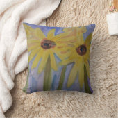 Summer Yellow Sunflower Throw Cushion Kussen (Deken)