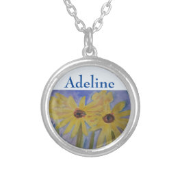 Summer Yellow Sunflower Zilver Vergulden Ketting