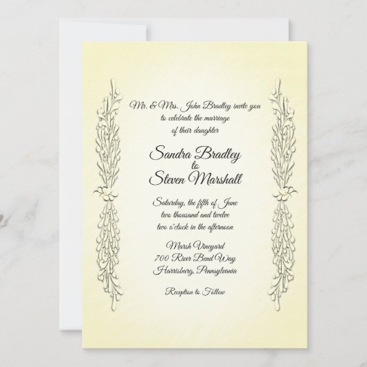 Summer Yellow Wedding Invitation Kaart (Voorkant)