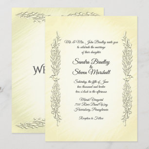 Summer Yellow Wedding Invitation Kaart