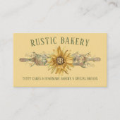 Summer Yellow Wood Rolling Pin Sunflower Bakery Visitekaartje (Voorkant)