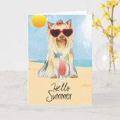 Summer Yorkie Kaart (Gele Bloem)