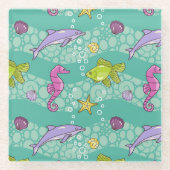 Summer Zee Pattern Glazen Onderzetter (Voorkant)