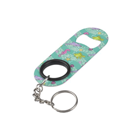 Summer Zee Pattern Sleutelhanger Flessenopener (Achterkant Gekanteld)