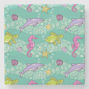 Summer Zee Pattern Stenen Onderzetter