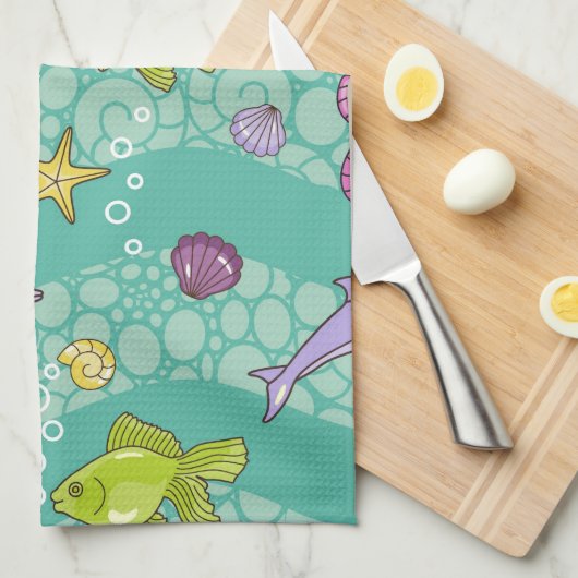 Summer Zee Pattern Theedoek (Quarter Fold)