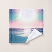 Summer Zee Sunset Tropical Beach Foto Bad Handdoek (Wasdoekje)