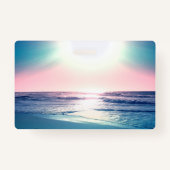Summer Zee Sunset Tropical Beach Foto Badge (Voorkant)