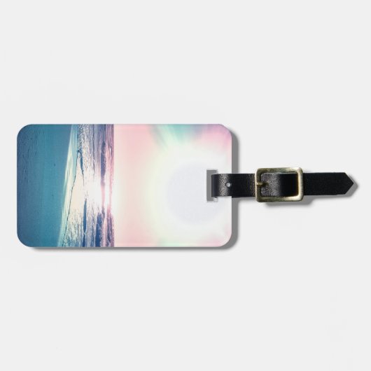 Summer Zee Sunset Tropical Beach Foto Bagagelabel (Voorkant horizontaal)