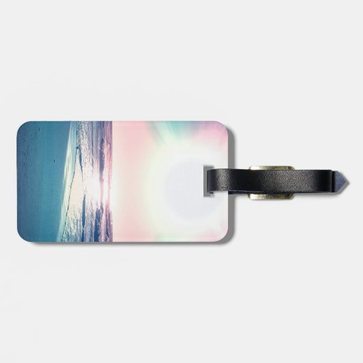 Summer Zee Sunset Tropical Beach Foto Bagagelabel (Achterkant horizontaal)