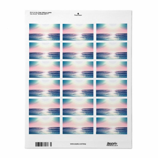 Summer Zee Sunset Tropical Beach Foto Etiket (Full Sheet)