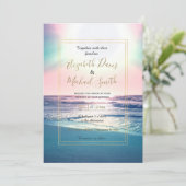 Summer Zee Sunset Tropical Beach Foto Kaart (Staand voorkant)