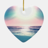 Summer Zee Sunset Tropical Beach Foto Keramisch Ornament (Achterkant)