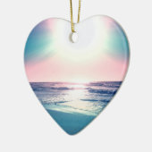 Summer Zee Sunset Tropical Beach Foto Keramisch Ornament (Links)