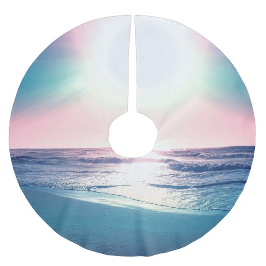Summer Zee Sunset Tropical Beach Foto Kerstboom Rok (Voorkant)