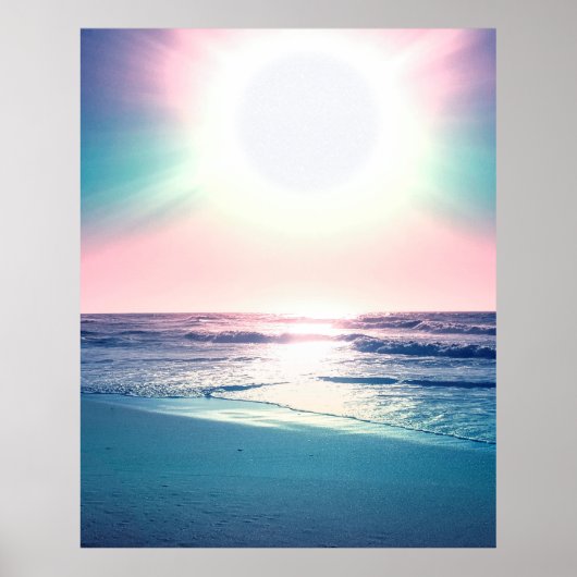 Summer Zee Sunset Tropical Beach Foto Poster (Voorkant)