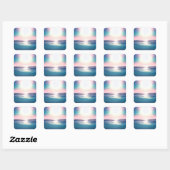 Summer Zee Sunset Tropical Beach Foto Vierkante Sticker (Vel)