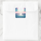 Summer Zee Sunset Tropical Beach Foto Vierkante Sticker (Tas)