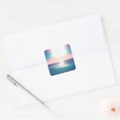 Summer Zee Sunset Tropical Beach Foto Vierkante Sticker (Envelop)
