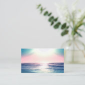 Summer Zee Sunset Tropical Beach Foto Visitekaartje (Staand voorkant)