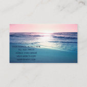 Summer Zee Sunset Tropical Beach Foto Visitekaartje (Achterkant)