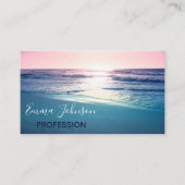 Summer Zee Sunset Tropical Beach Foto Visitekaartje (Voorkant)