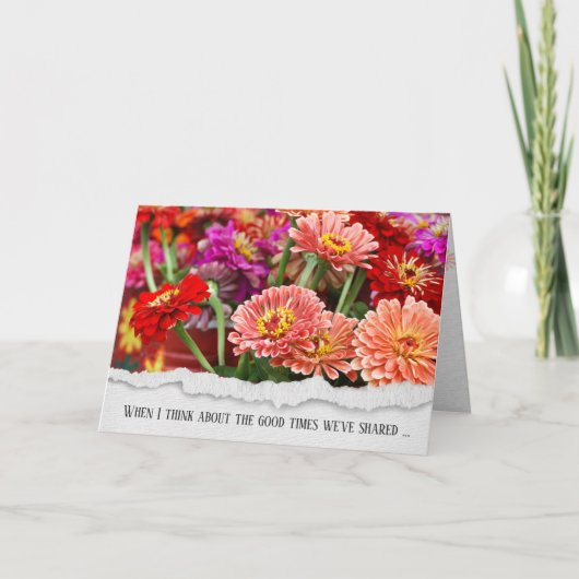 Summer Zinnia Friendship Card Kaart (Voorkant)