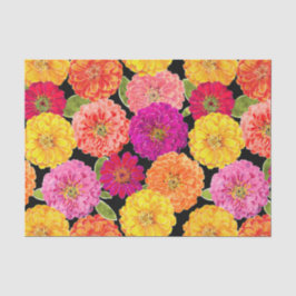 Summer Zinnias Floral Tissuepapier