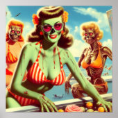 Summer Zombie Pin-up Poster (Voorkant)