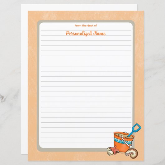 Summerbucketlist Lined Paper Sheet (Voorkant / Achterkant)