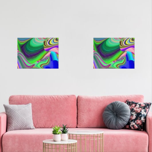 Summerfeeling , Abstract 3D Rainbowart Muurkunst Sets (Woonkamer)