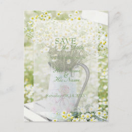 Summerfield Daisies Chamomile Flower SAVE the Date Aankondigingskaart