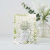 Summerfield Daisies Chamomile Flower SAVE the Date Aankondigingskaart (Staand voorkant)