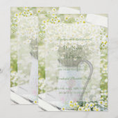 Summerfield Daisies Chamomile Flower Wedding Kaart (Voorkant / Achterkant)
