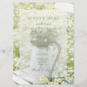Summerfield Daisies Chamomile Flower Wedding Menu (Voorkant)