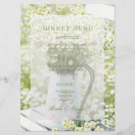 Summerfield Daisies Chamomile Flower Wedding Menu