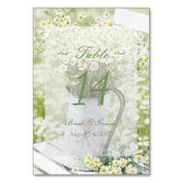 Summerfield Daisies Chamomile Wedding Table Number Kaart
