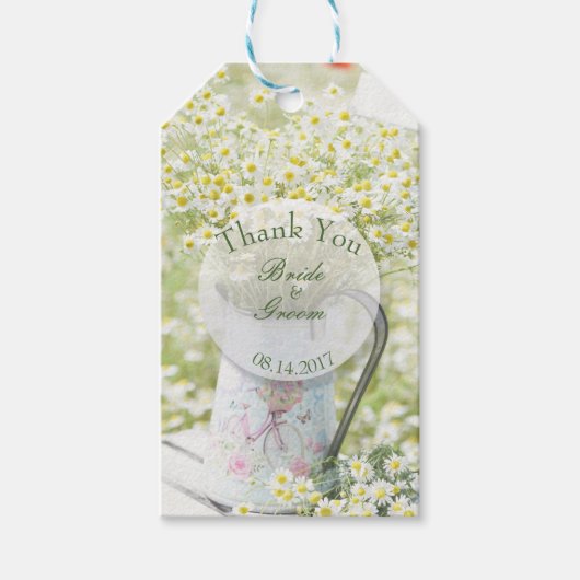 Summerfield Daisies Daisy Flower Wedding Dank je Cadeaulabel (Voorkant)