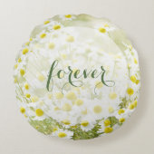 Summerfield Daisies Flower Daisy Wedding Forever Rond Kussen (Voorkant)
